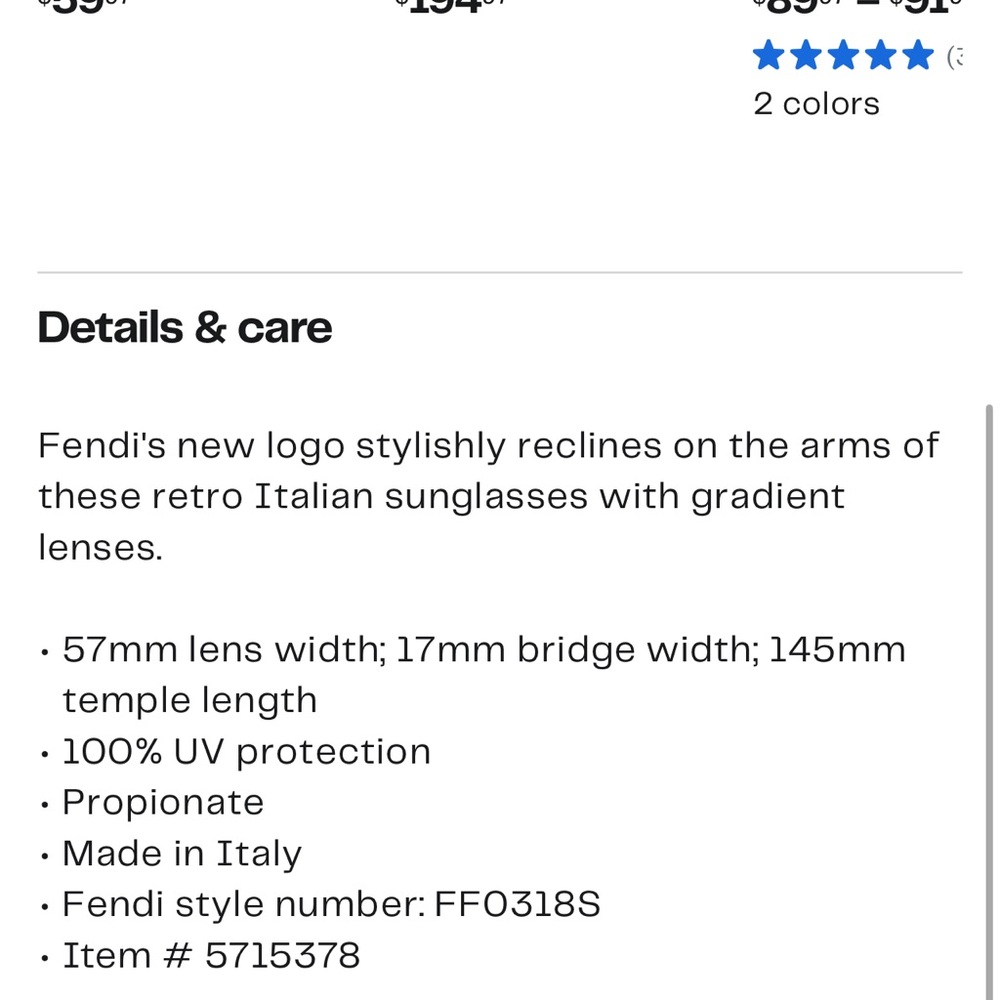 Fendi 57mm Sunglasses - Picture 6 of 7